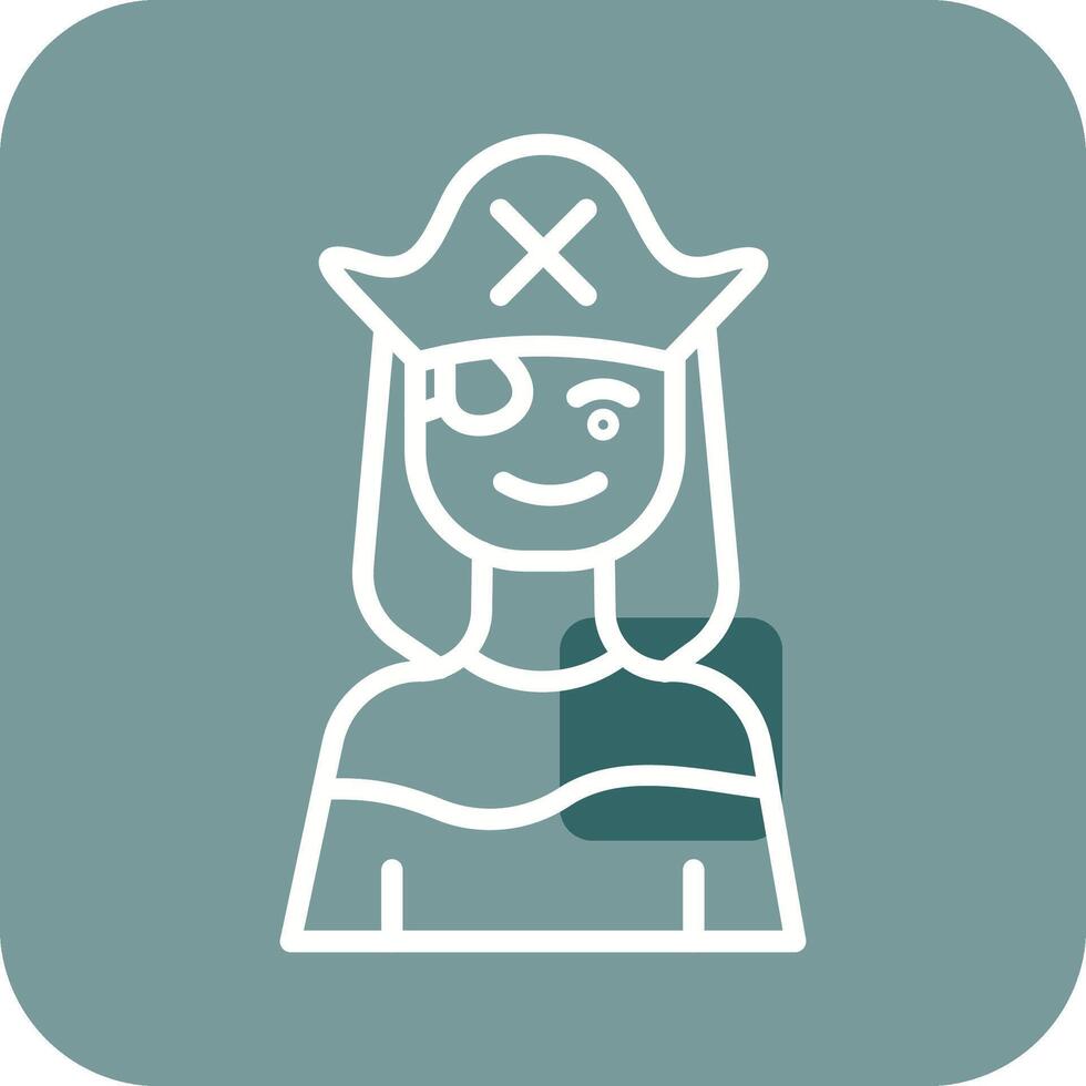 femmina pirata vettore icona