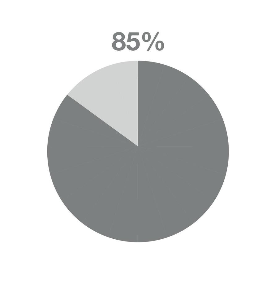 85 per cento Pizza grafico. Informativo grafico vettore, percentuale, finanza, profitto e quantità concetto isolato su bianca sfondo vettore