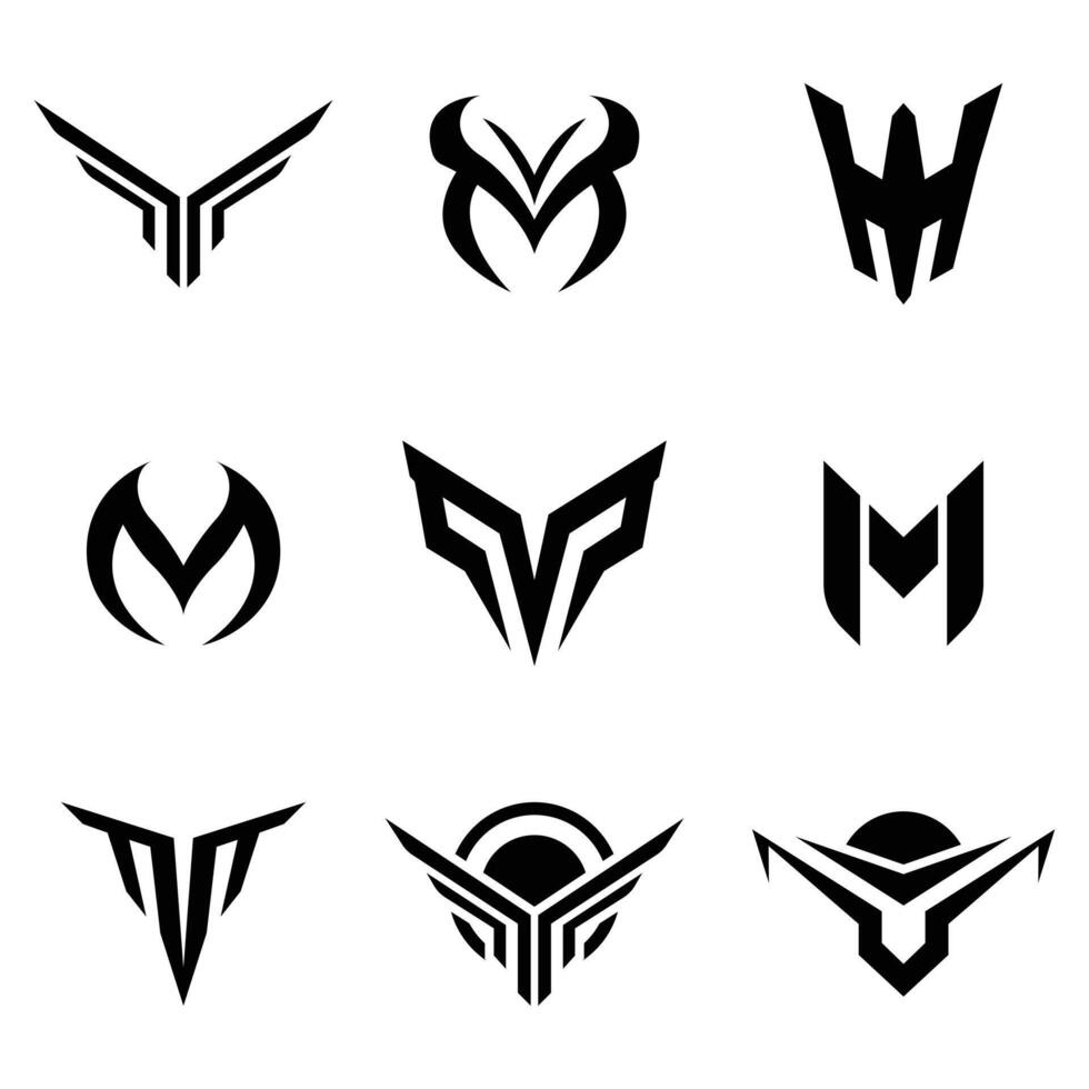 collezione di moderno monogramma loghi. minimalista distintivo logo vettore
