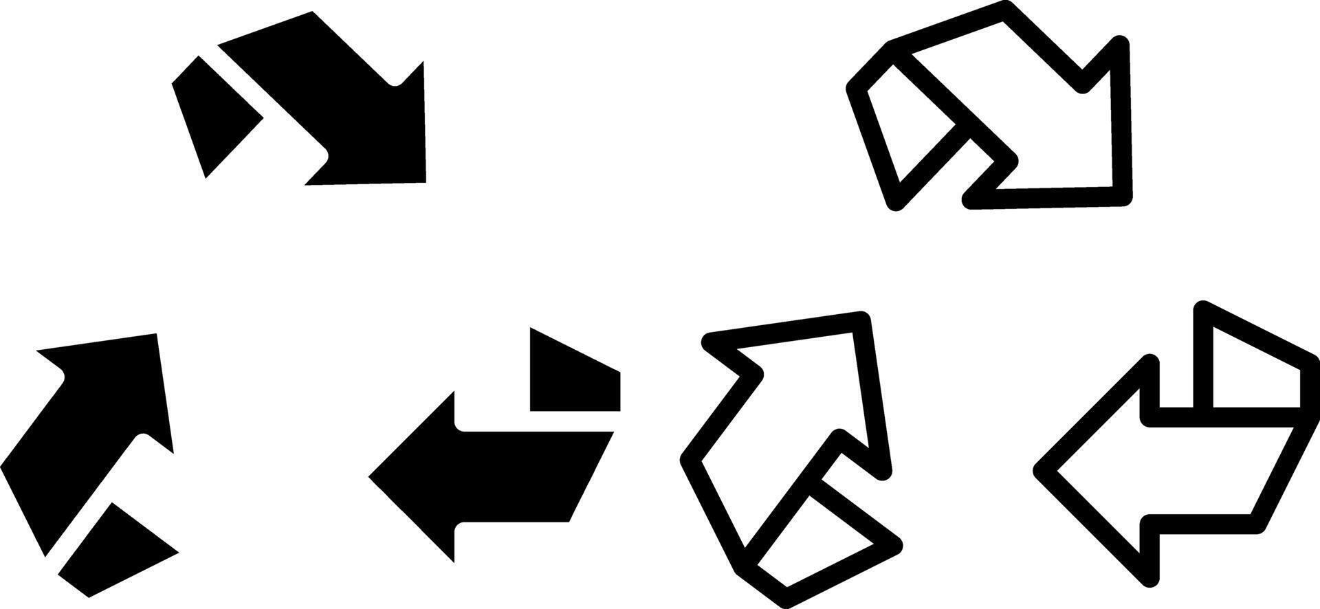 raccolta differenziata icona, cartello, o simbolo nel glifo e linea stile isolato su trasparente sfondo. vettore illustrazione