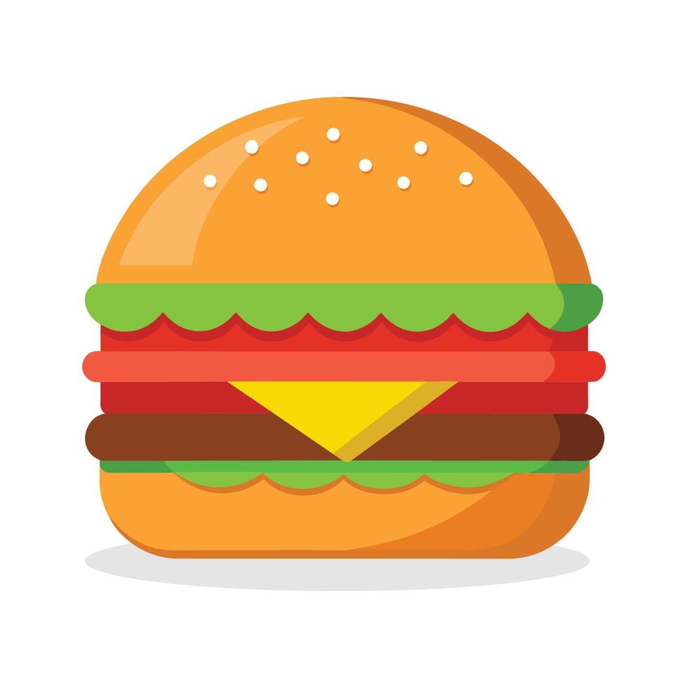 Hamburger piatto vettore illustrazione su bianca sfondo