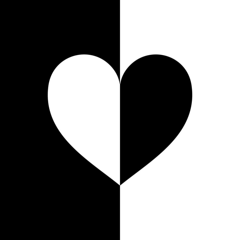 cuore forma nel contrasto colore, nero bianca, può uso per sfondo, coperchio, saluto carta, decorazione ornato, ornamento, sfondo, avvolgere, tessuto, tessile, moda, piastrella, tappeto modello, eccetera. vettore