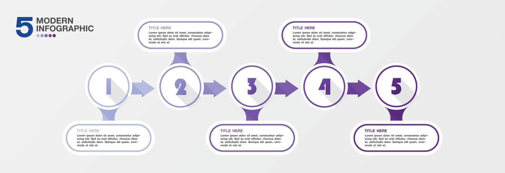 moderno Infografica con 5 passaggi e attività commerciale icone per presentazione. vettore