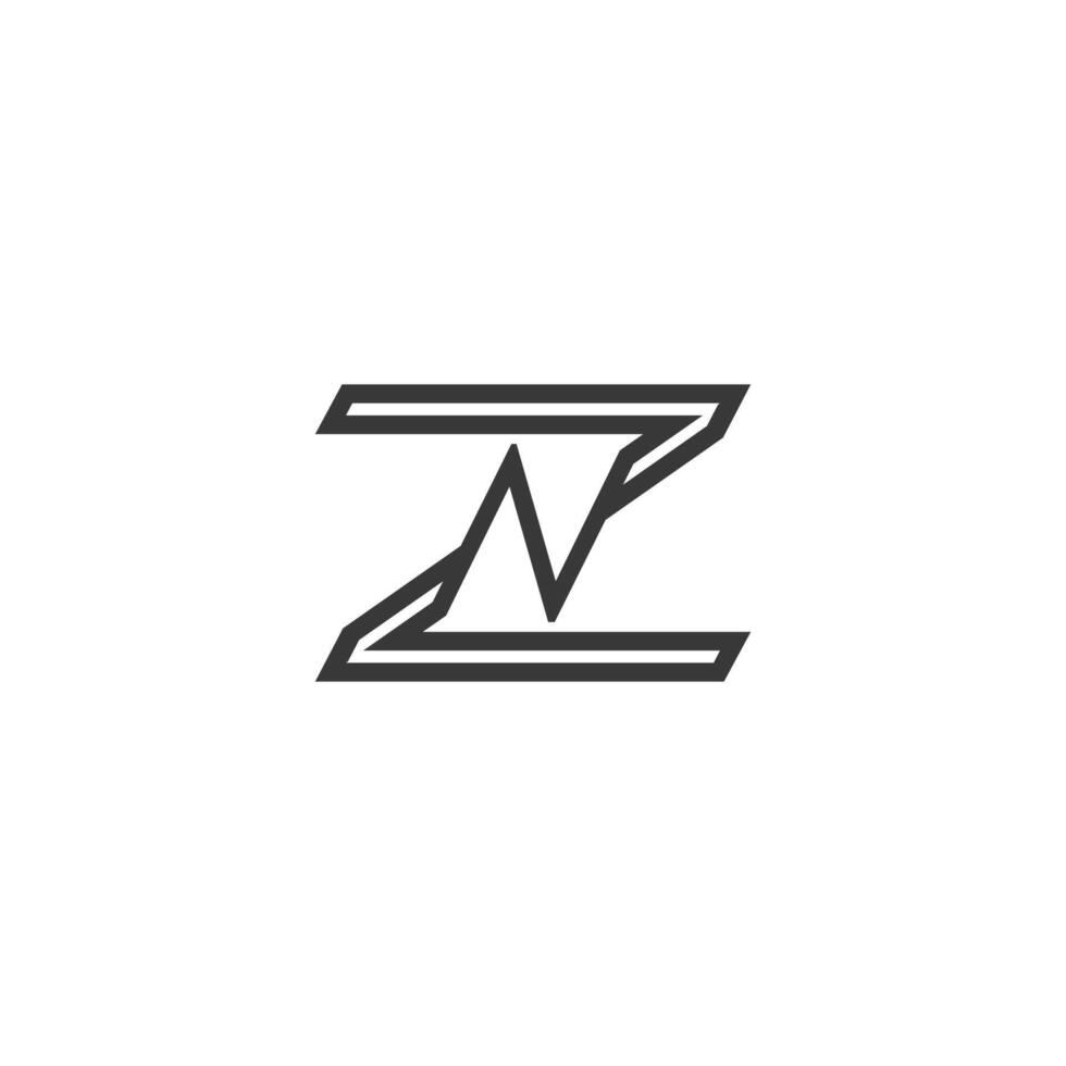 iniziali lettere logo zn, nz, z e n vettore