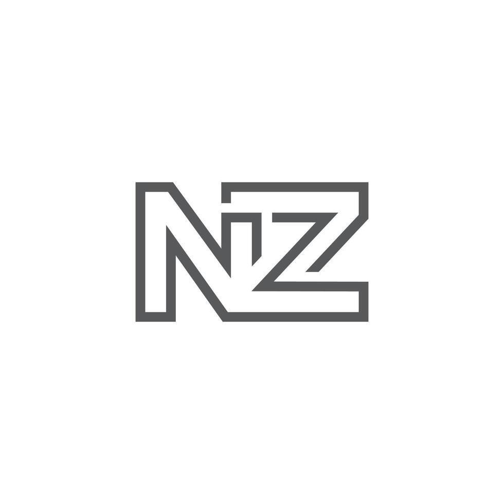 iniziali lettere logo zn, nz, z e n vettore