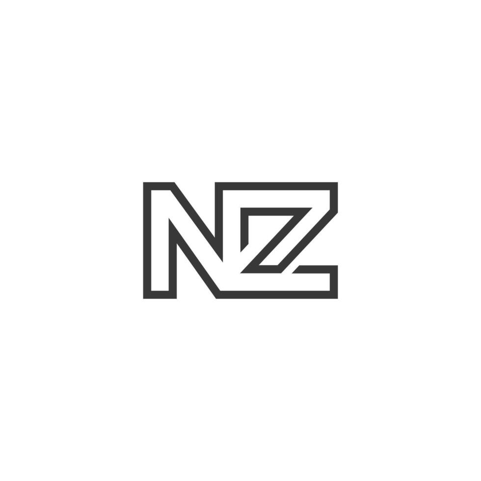 iniziali lettere logo zn, nz, z e n vettore