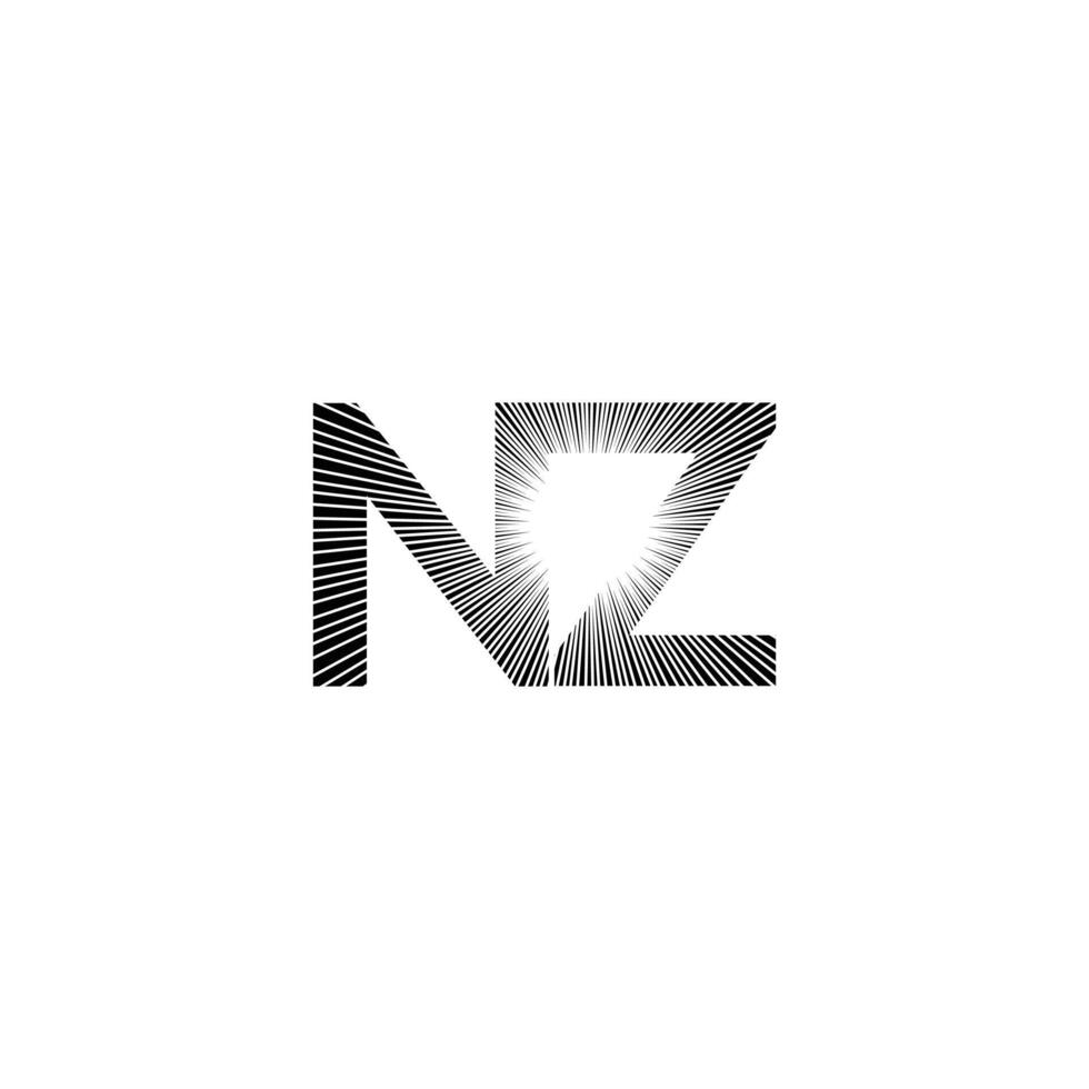 iniziali lettere logo zn, nz, z e n vettore