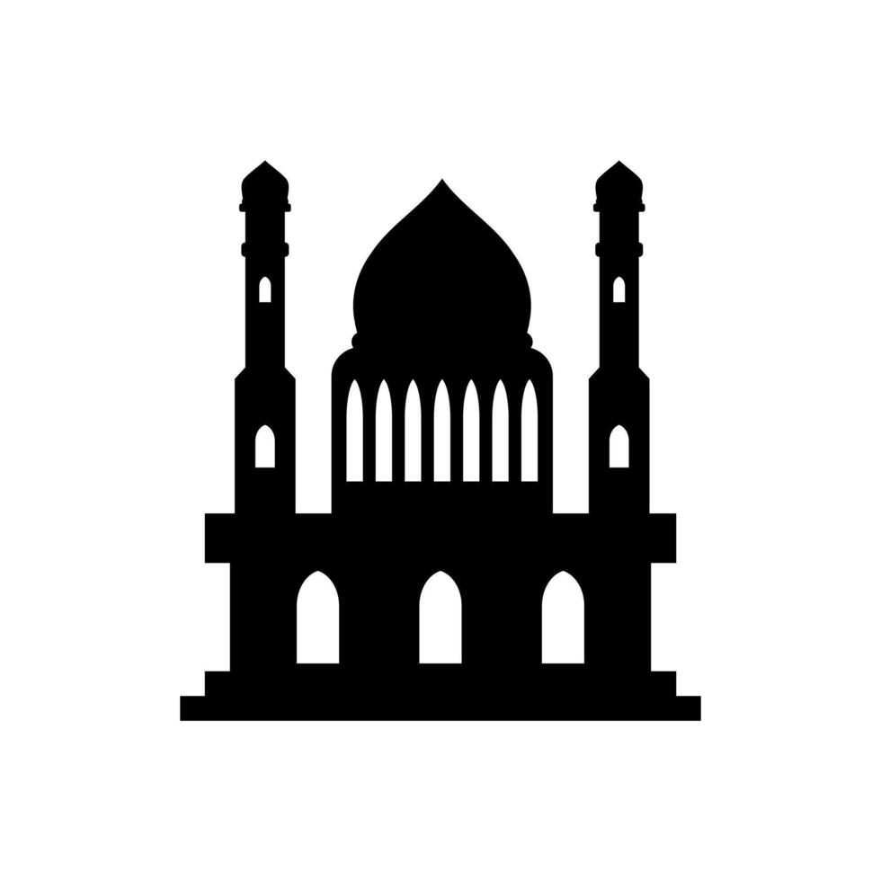 piatto moschea silhouette vettore illustrazione. islamico moschea edifici nel silhouette per sfondo elemento design. musulmano moschea silhouette. Ramadan Ramadhan kareem. eid mubarak.