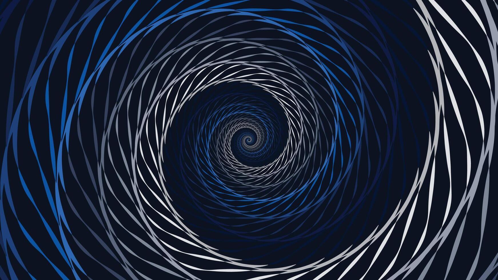 abstarct spirale vortice stile Filatura il giro simbolo sfondo nel buio blu colore. vettore