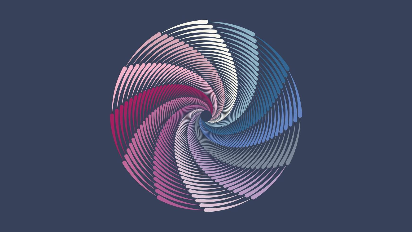 astratto spirale il giro Filatura vortice ondulato linea urgenza dati ciclo sfondo. vettore