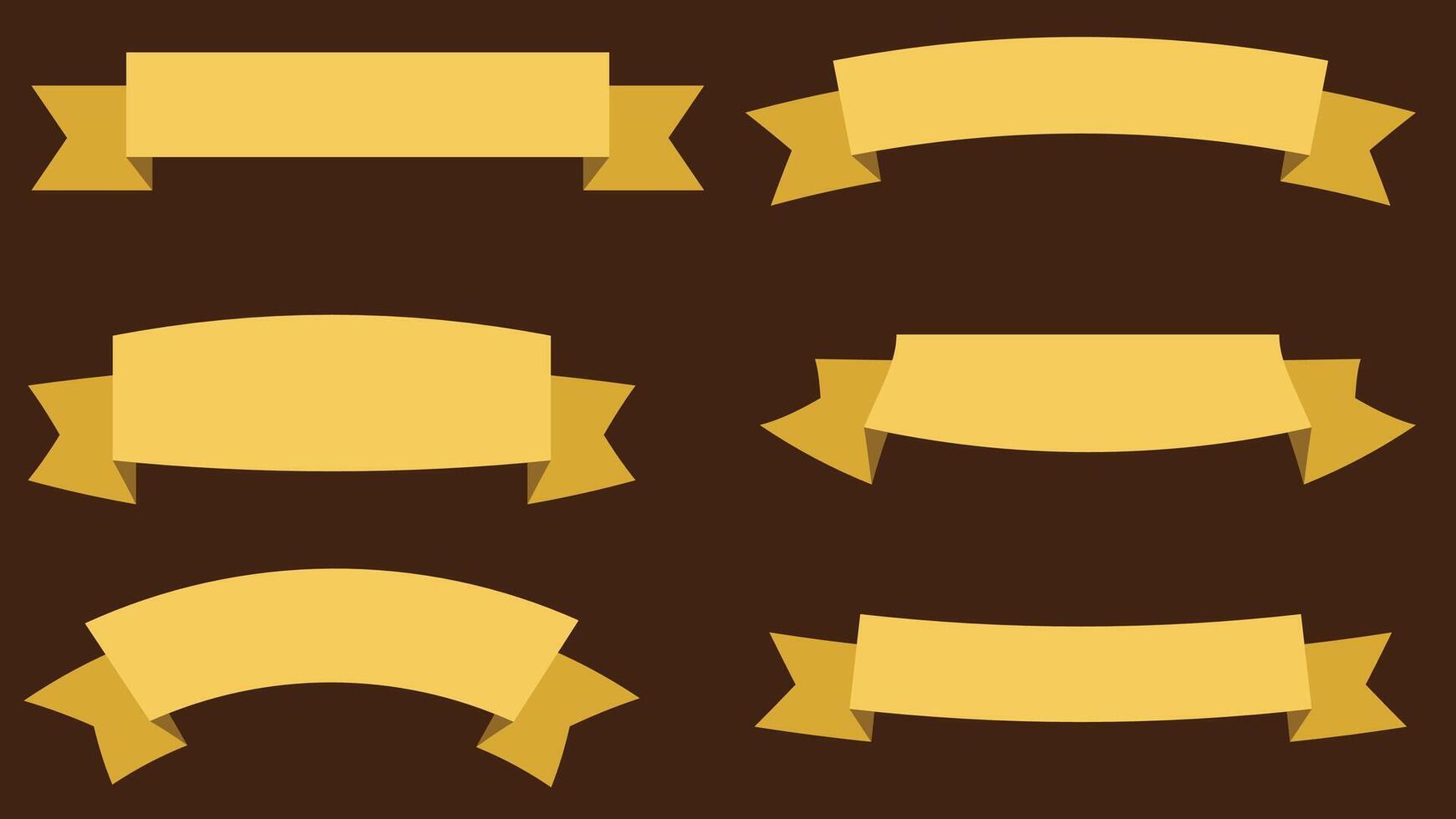 astratto semplice ondulato linea nastro nel giallo vettore