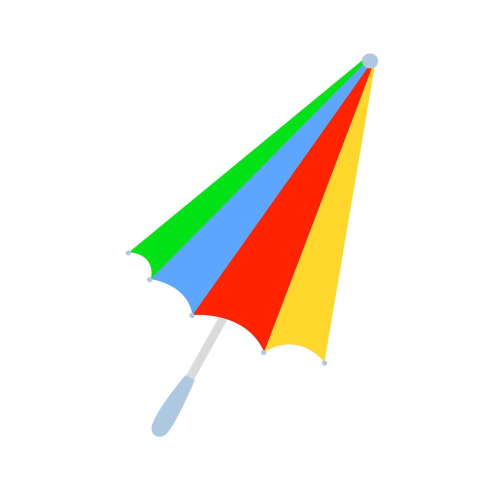 luminosa colorato ombrello cartone animato mano disegnato vettore illustrazione, moderno alla moda accessorio singolo oggetto, piatto stile design