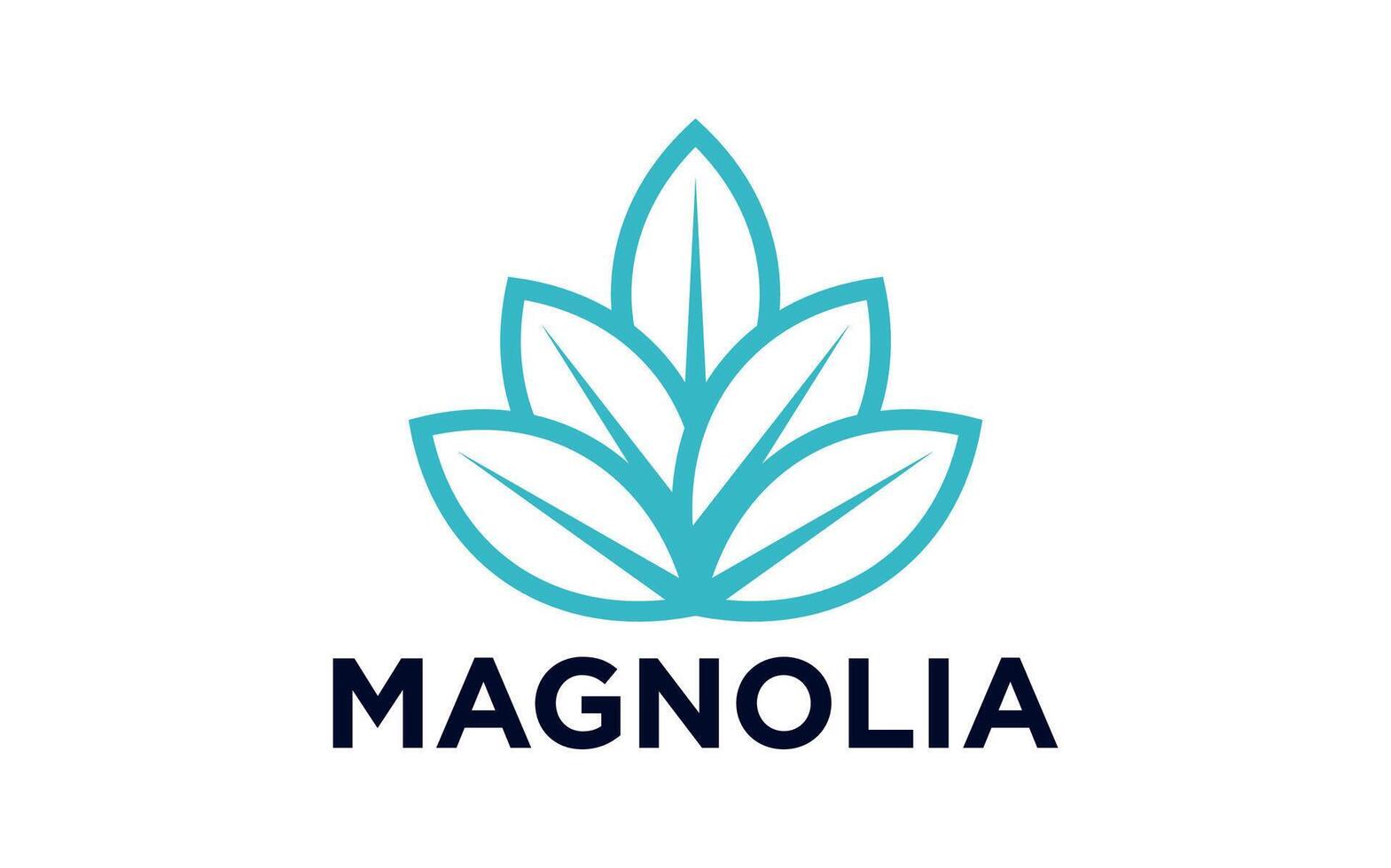 magnolia fiori logo illustrazione. floreale ghirlanda. botanico floreale emblema con tipografia vettore