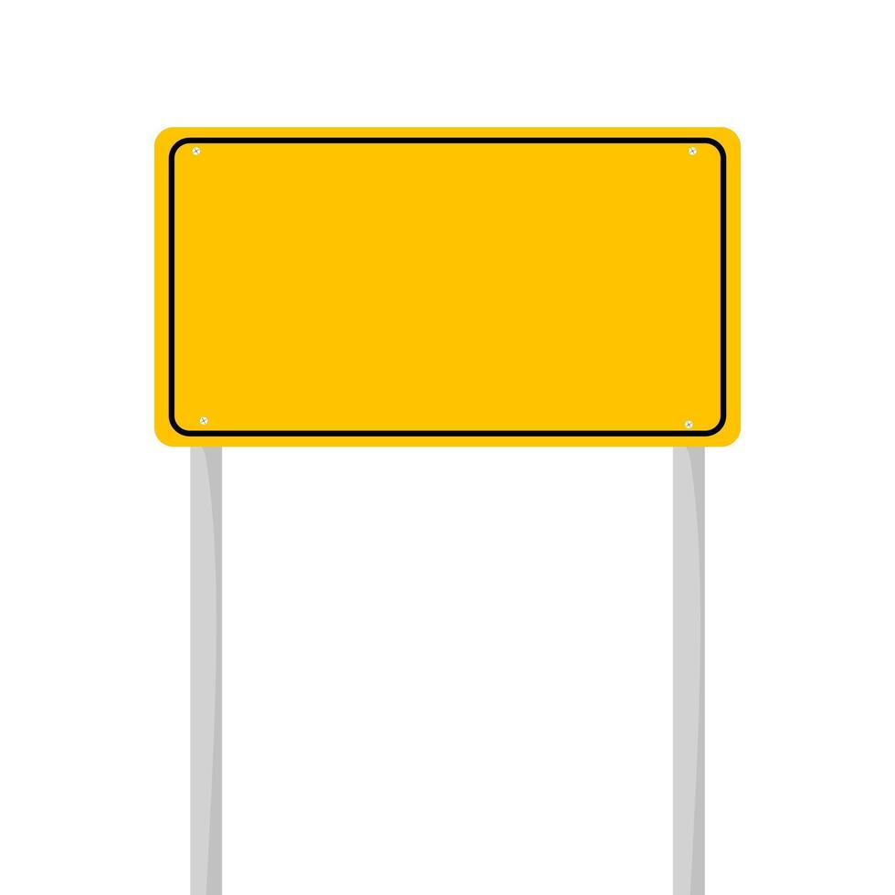 vuoto traffico strada cartello. vuoto strada segni giallo vettore