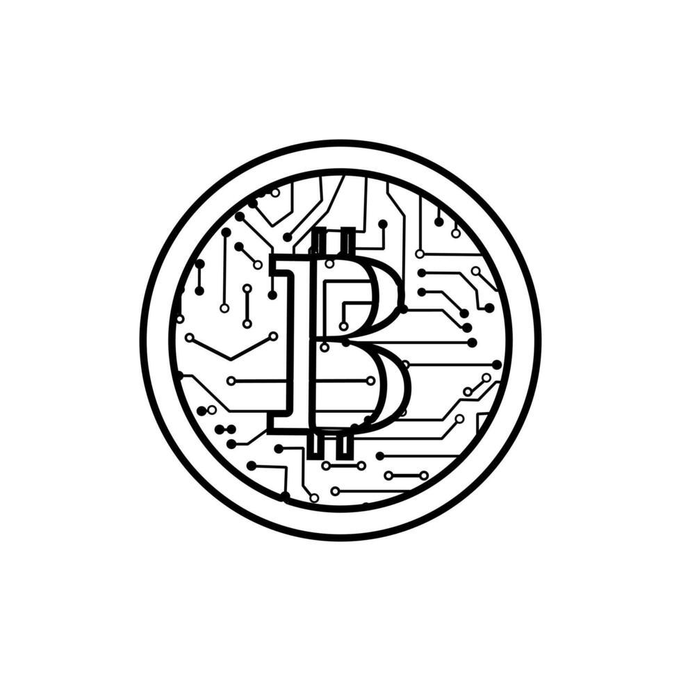criptovaluta bitcoin futuro moneta icona vettore