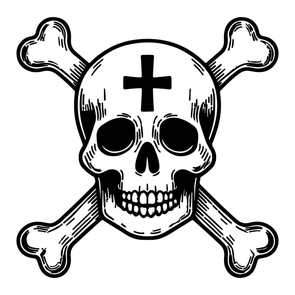 cranio e crossbone vettore