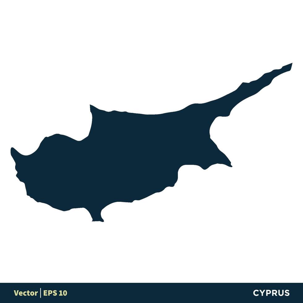 Cipro - Europa paesi carta geografica vettore icona modello illustrazione design. vettore eps 10.