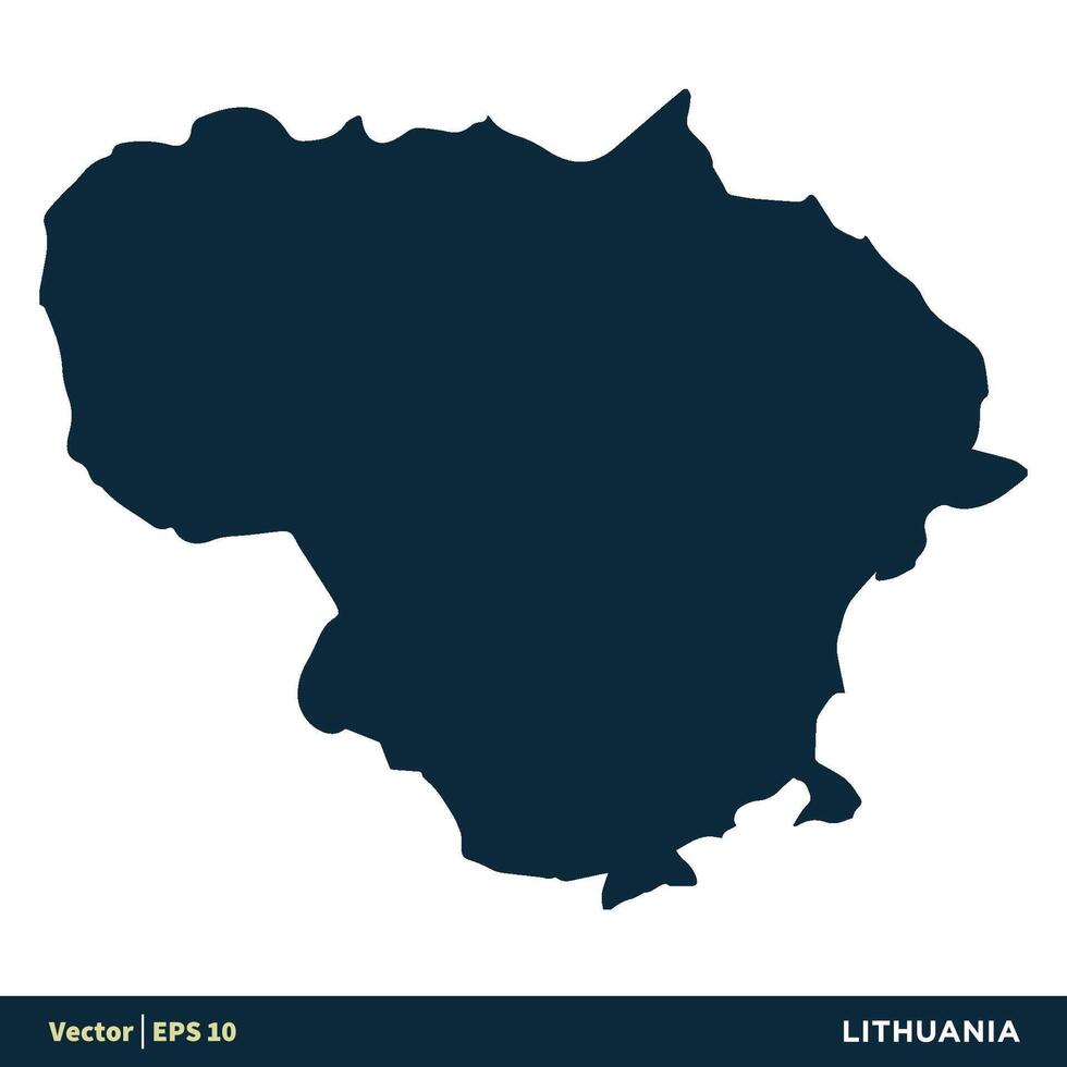 Lituania - Europa paesi carta geografica vettore icona modello illustrazione design. vettore eps 10.