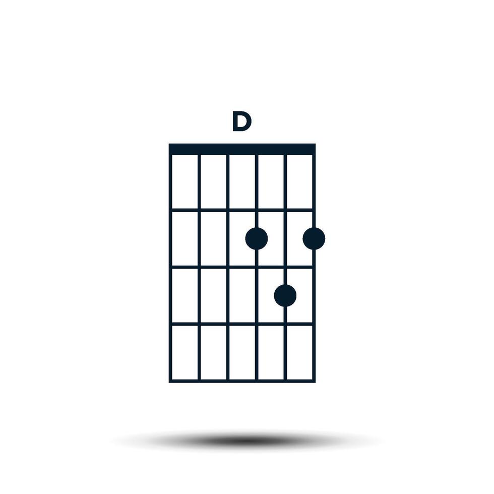 d, di base chitarra accordo grafico icona vettore modello
