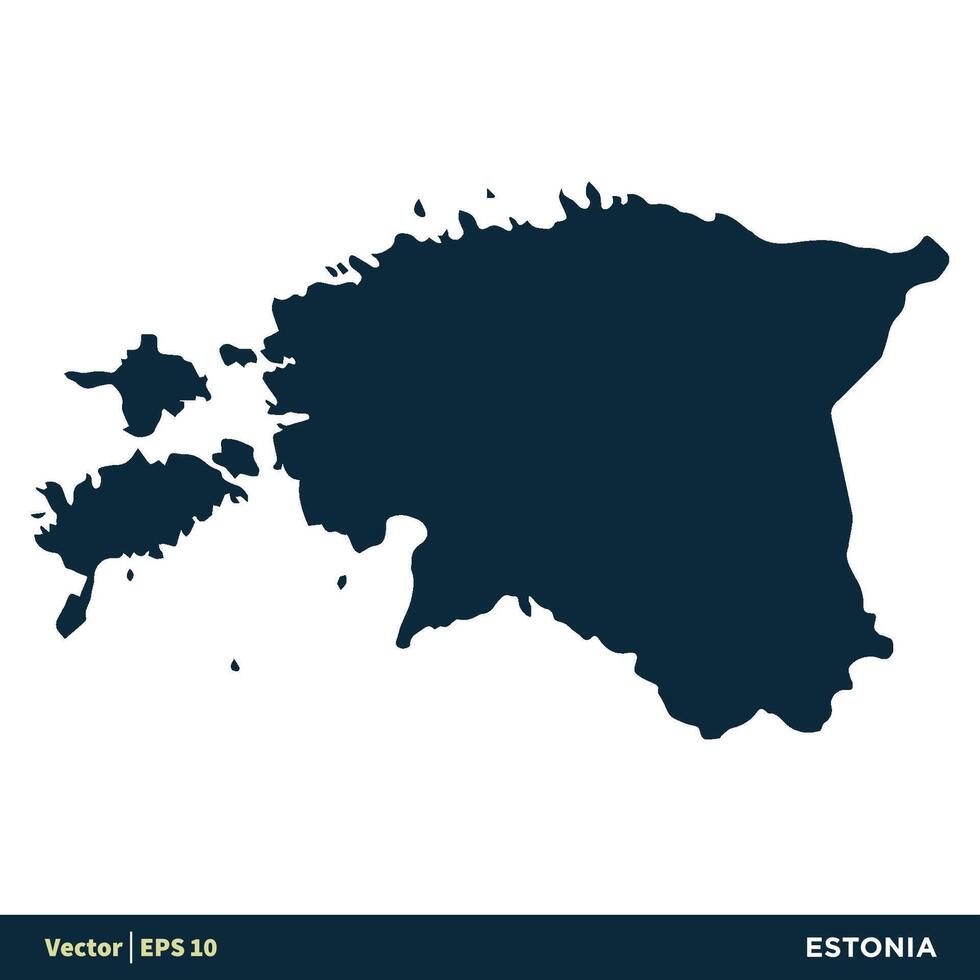 Estonia - Europa paesi carta geografica vettore icona modello illustrazione design. vettore eps 10.