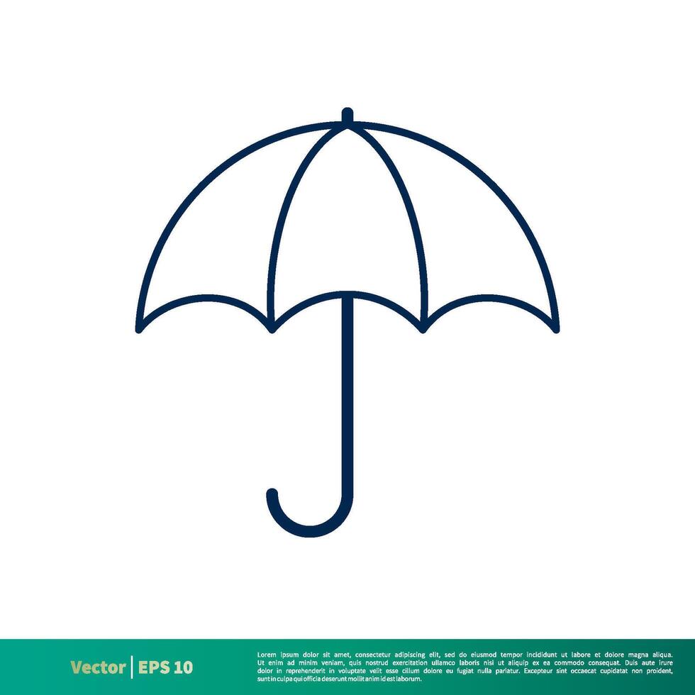 ombrello - estate icona vettore logo modello illustrazione design. vettore eps 10.