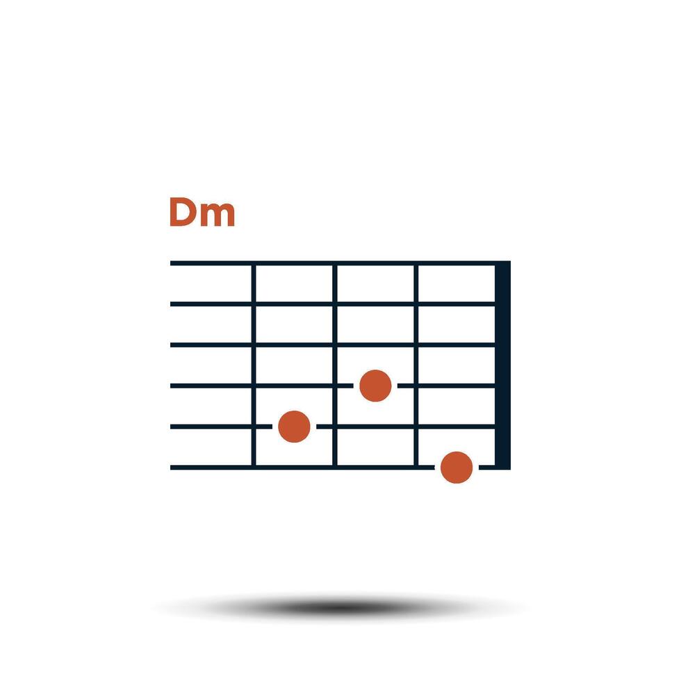 dm, di base chitarra accordo grafico icona vettore modello