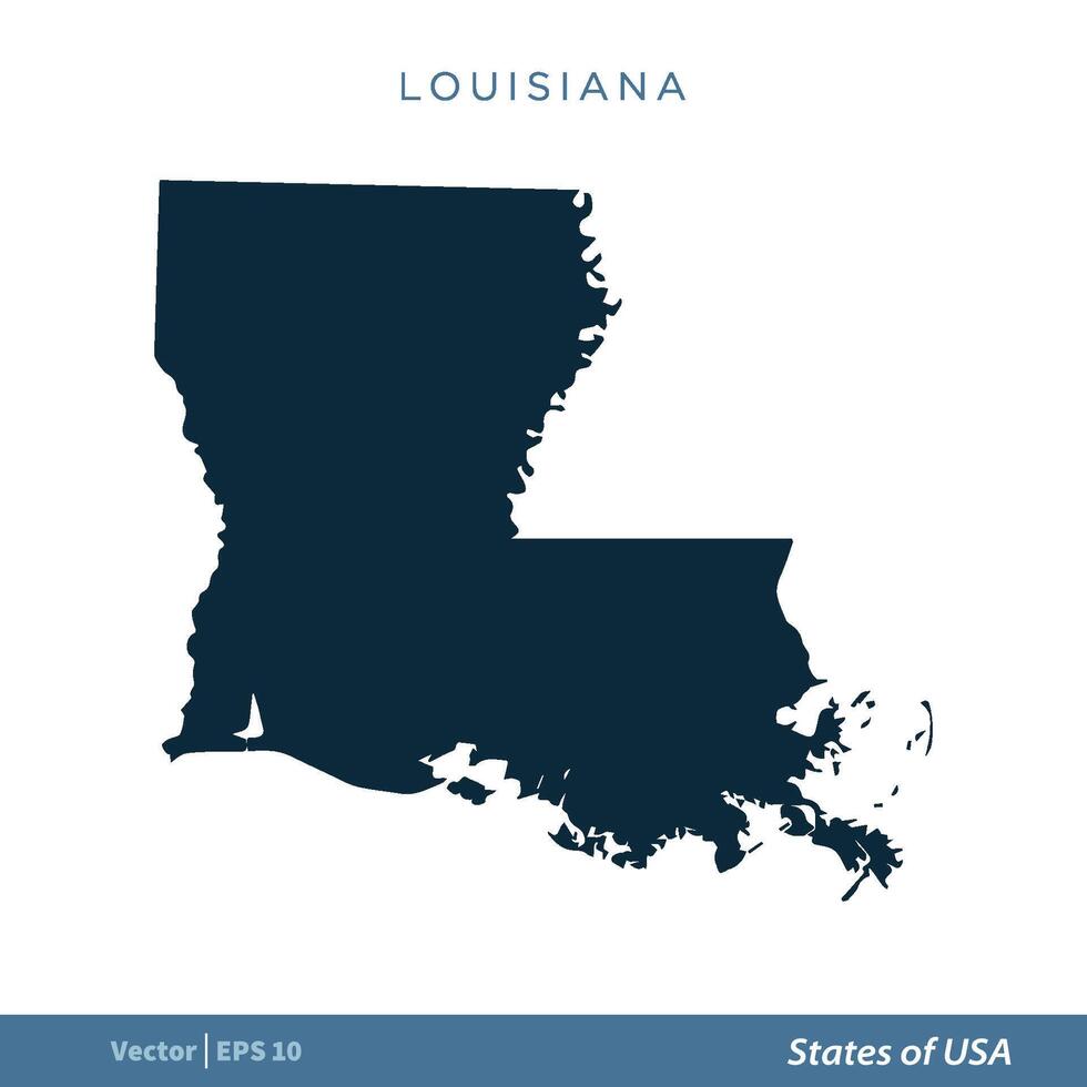 Louisiana - stati di noi carta geografica icona vettore modello illustrazione design. vettore eps 10.