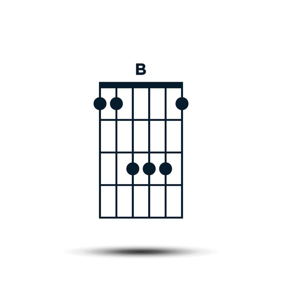 b, di base chitarra accordo grafico icona vettore modello