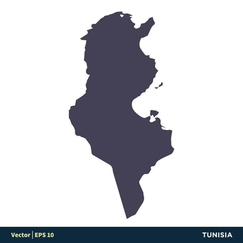 tunisia - Africa paesi carta geografica icona vettore logo modello illustrazione design. vettore eps 10.