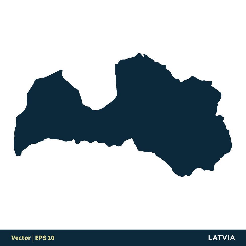 Lettonia - Europa paesi carta geografica vettore icona modello illustrazione design. vettore eps 10.