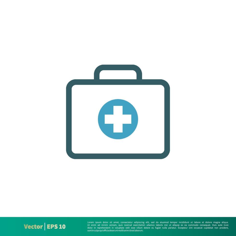 medico valigia, assistenza sanitaria icona vettore logo modello illustrazione design. vettore eps 10.