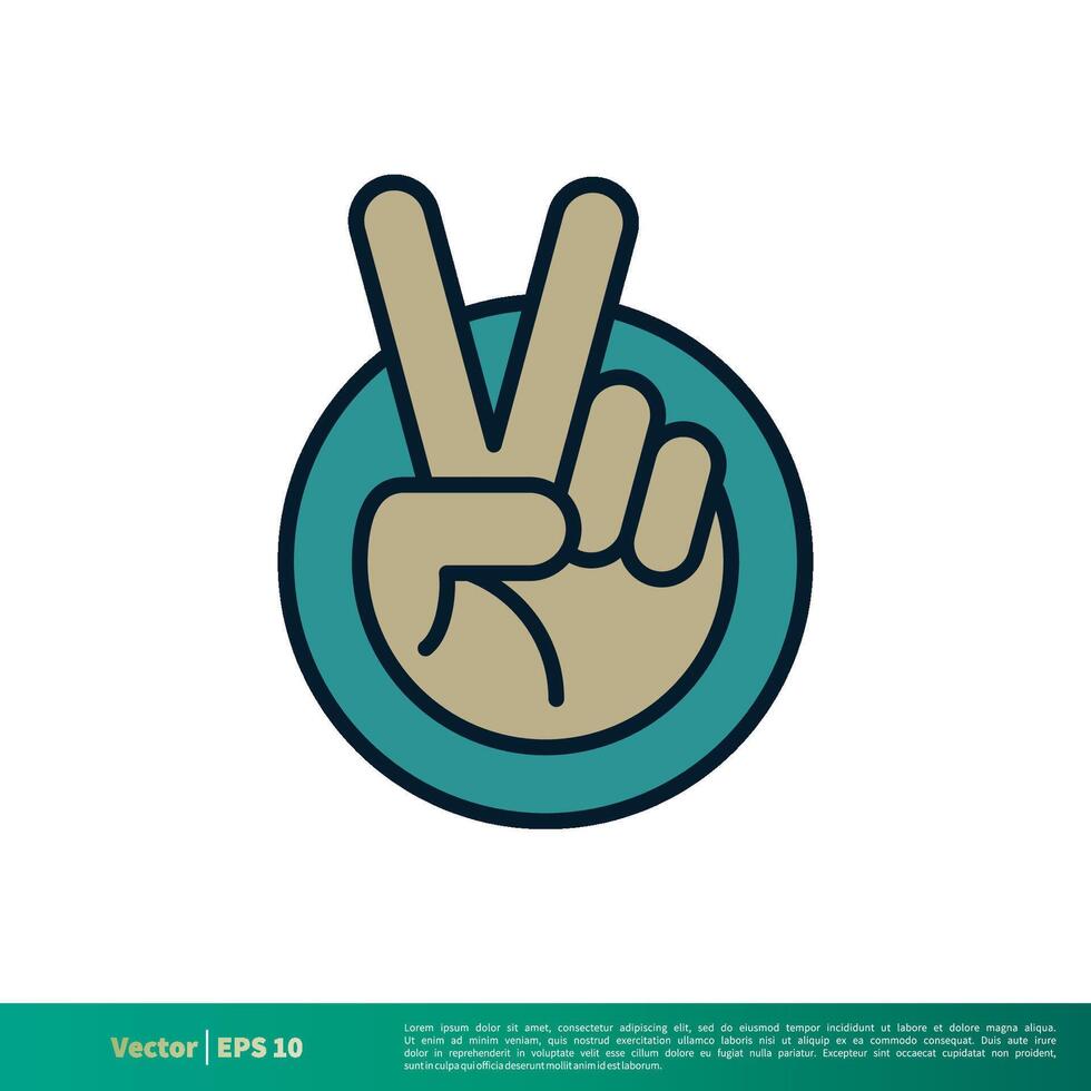 pace, vittoria gesto dito icona vettore logo modello illustrazione design eps 10.