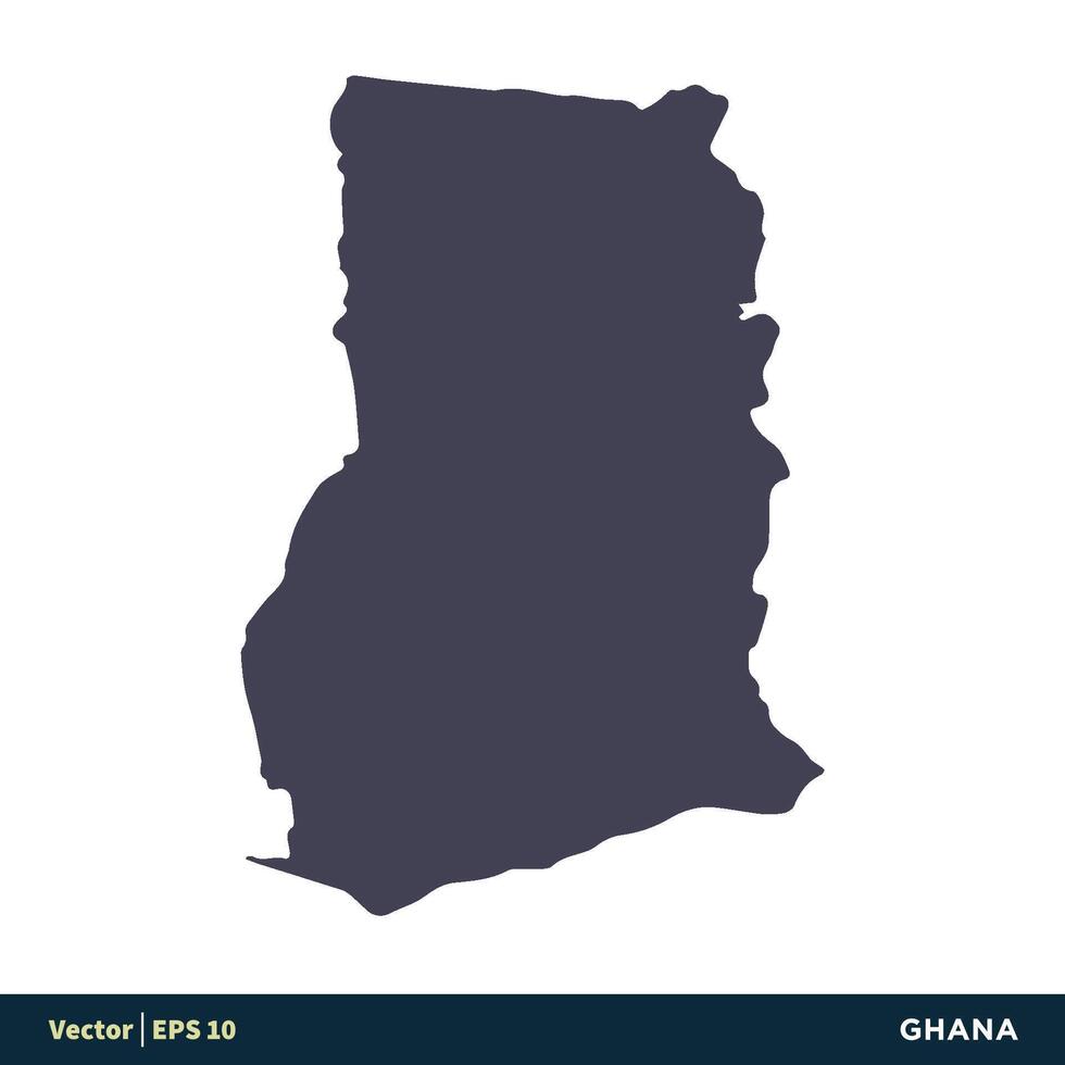 Ghana - Africa paesi carta geografica icona vettore logo modello illustrazione design. vettore eps 10.