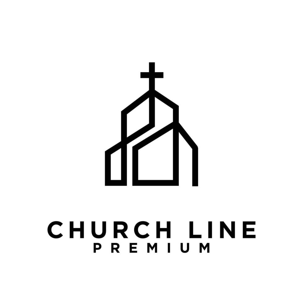 Chiesa singolo linea logo vettore