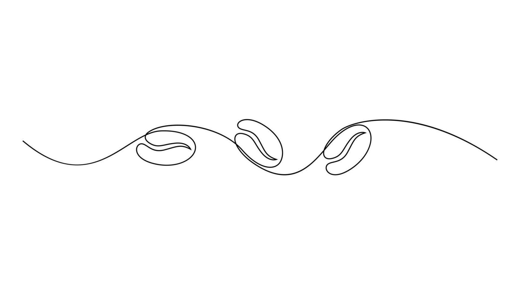 lineare caffè grano sfondo. uno continuo linea disegno di un' caffè fagiolo vettore