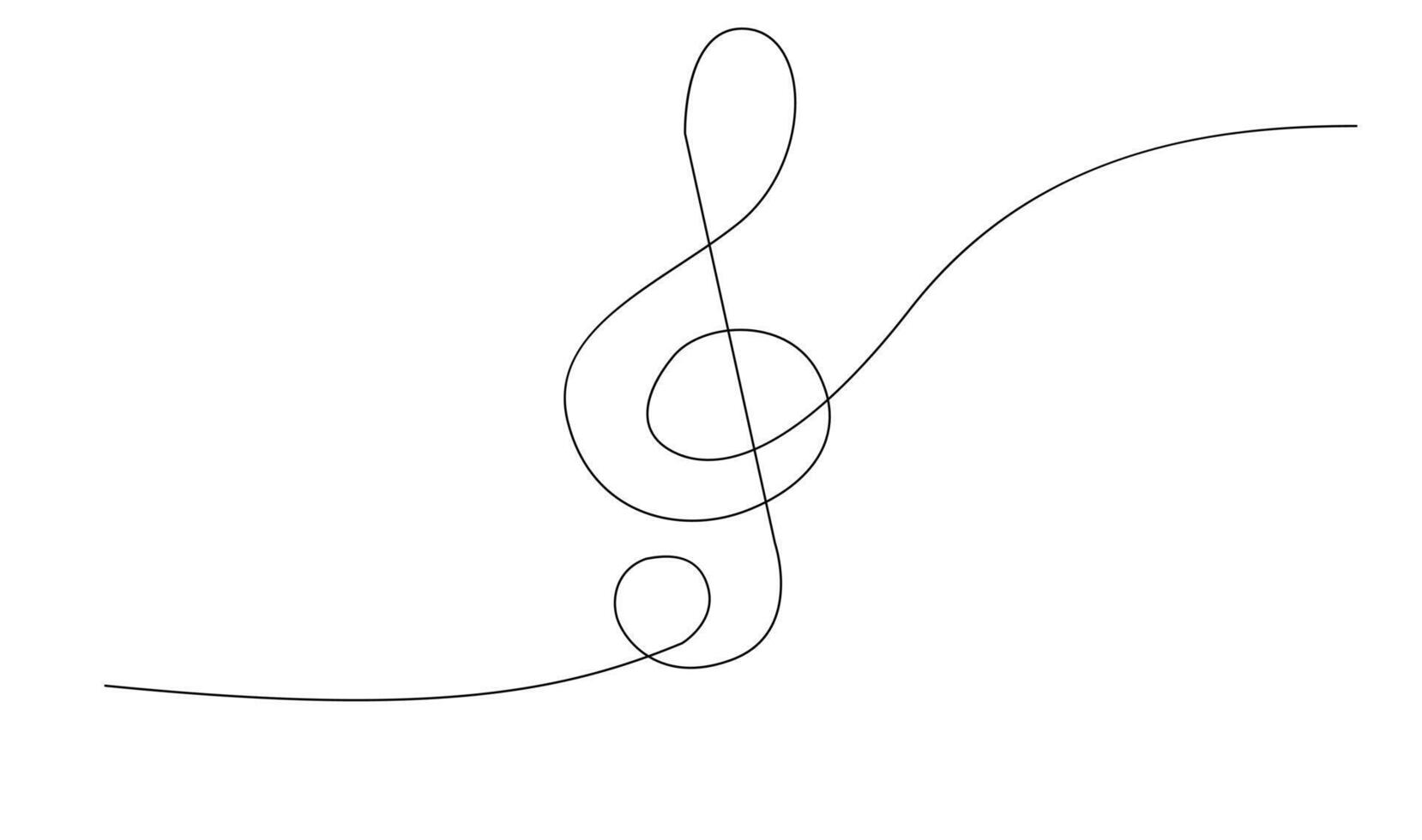 continuo singolo linea disegno di musica Appunti vettore