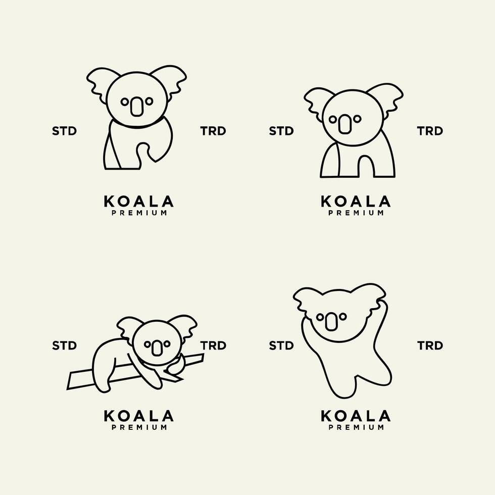 koala schema logo icona. australiano animale per ragnatela e design vettore