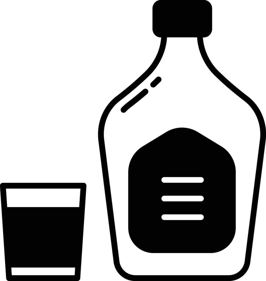 whisky glifo e linea vettore illustrazione