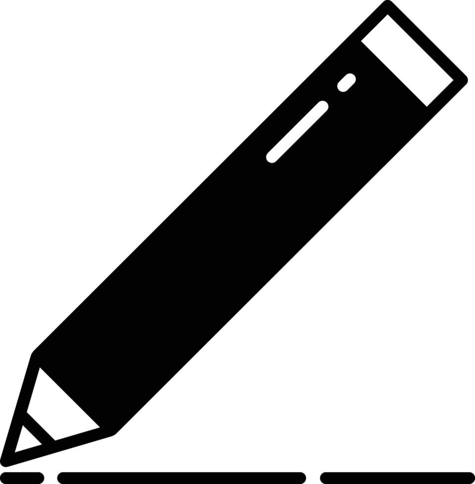matita glifo e linea vettore illustrazione