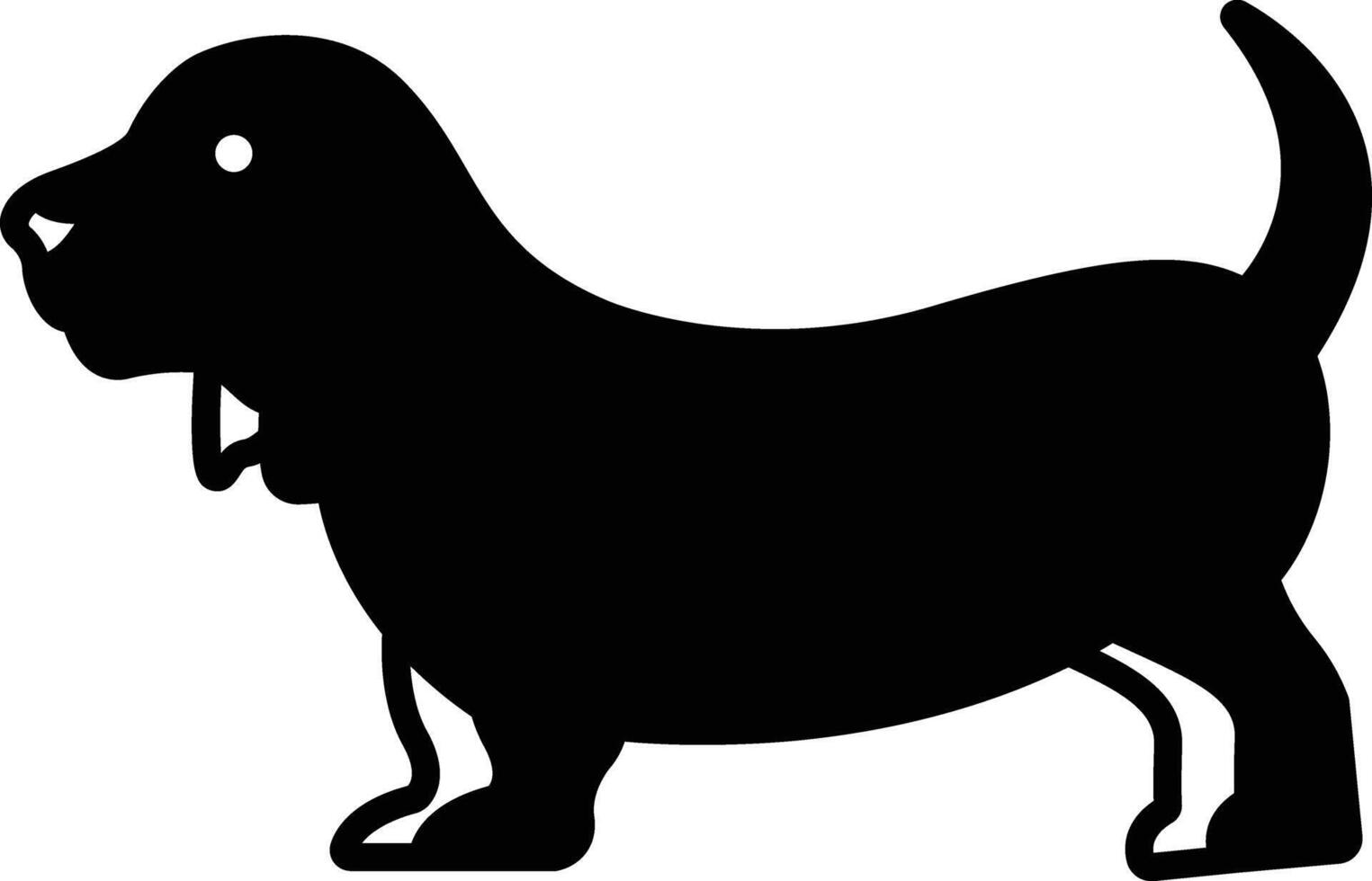 bassetto cane da caccia cane glifo e linea vettore illustrazione
