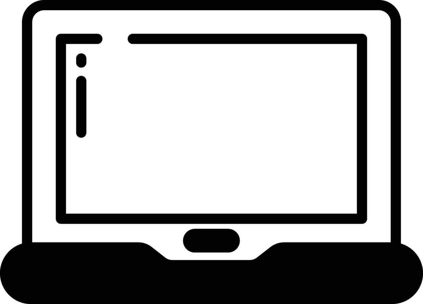 il computer portatile schermo calcio glifo e linea vettore illustrazione