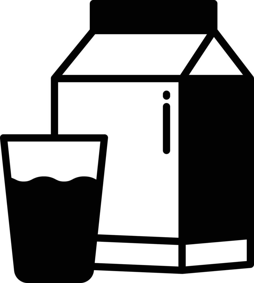 latte glifo e linea vettore illustrazione