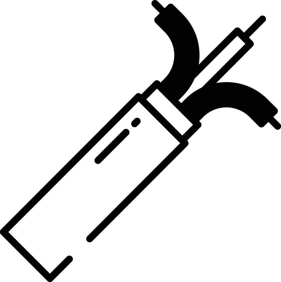 rotto filo glifo e linea vettore illustrazione