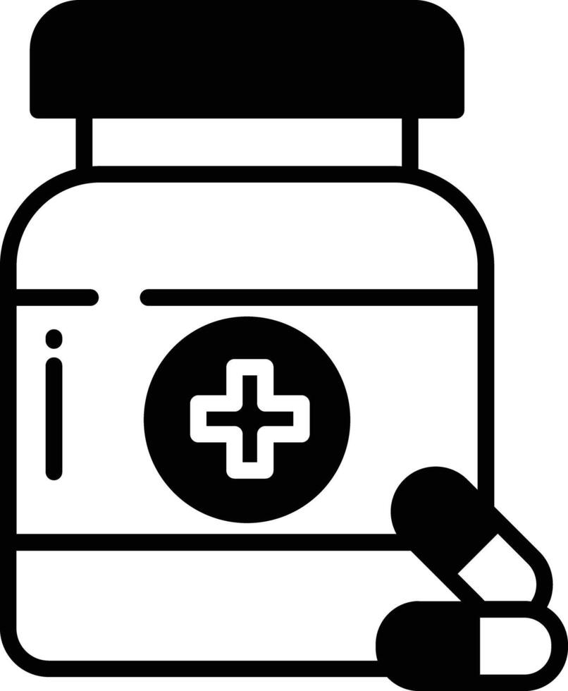 vitamina capsule glifo e linea vettore illustrazione