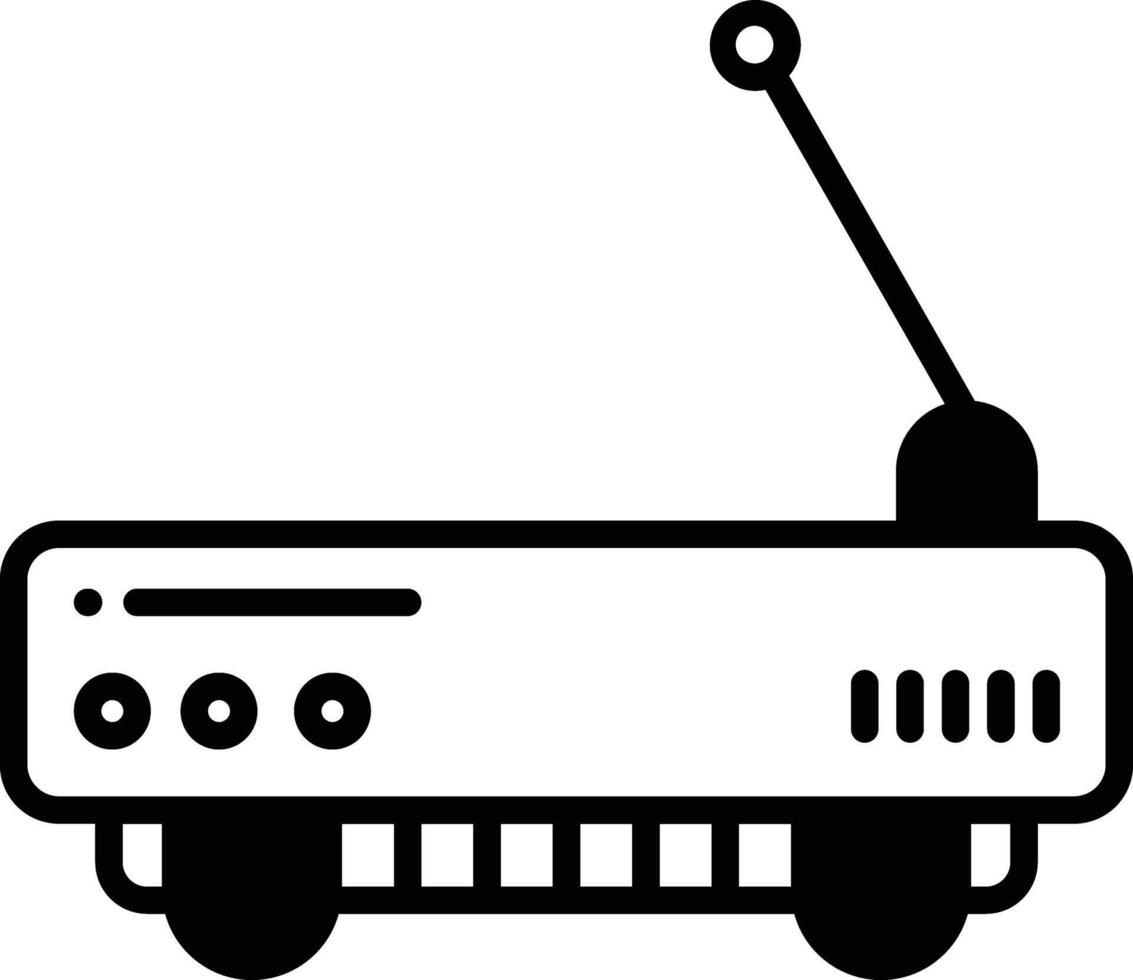 router glifo e linea vettore illustrazione