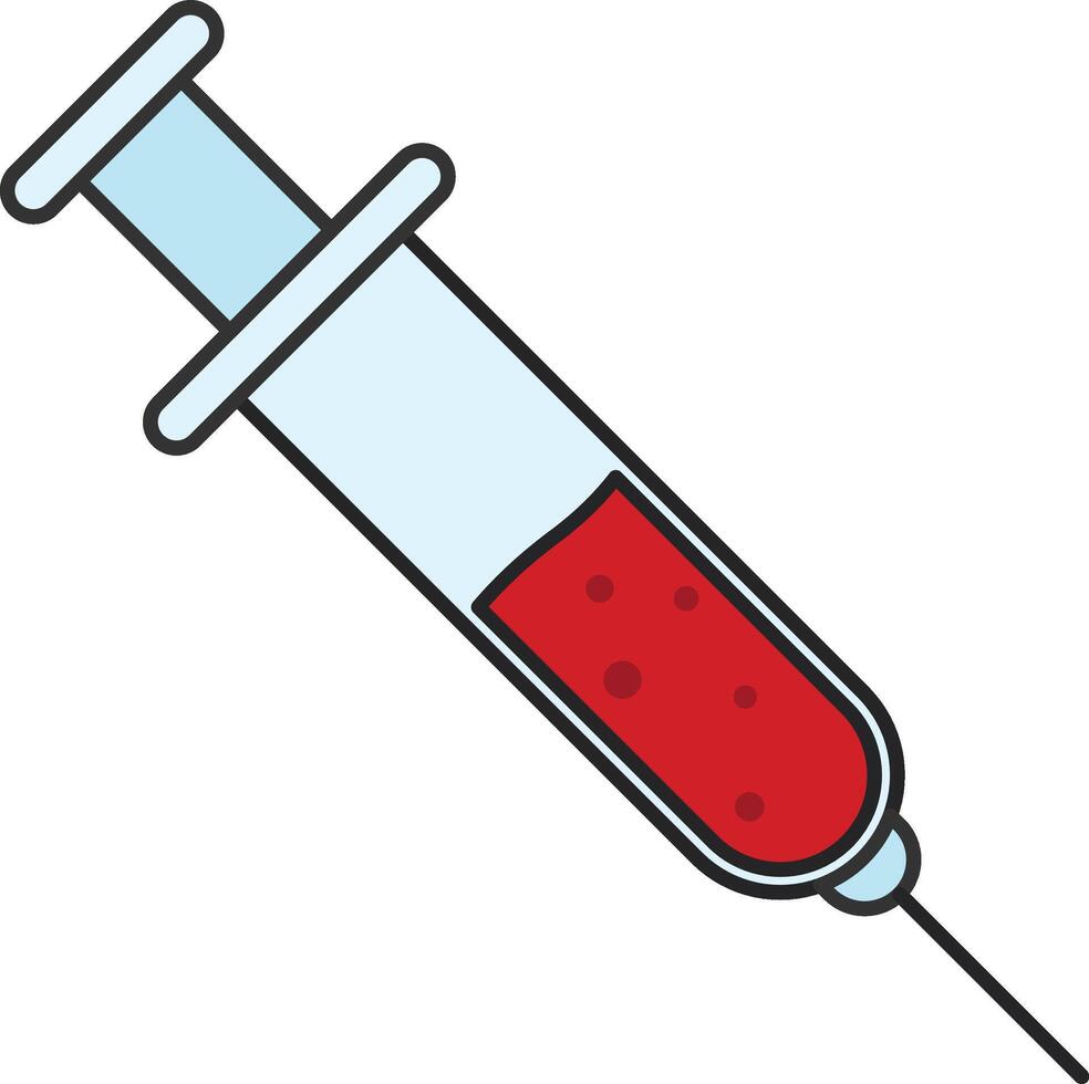 medico siringa pieno schema icona vettore