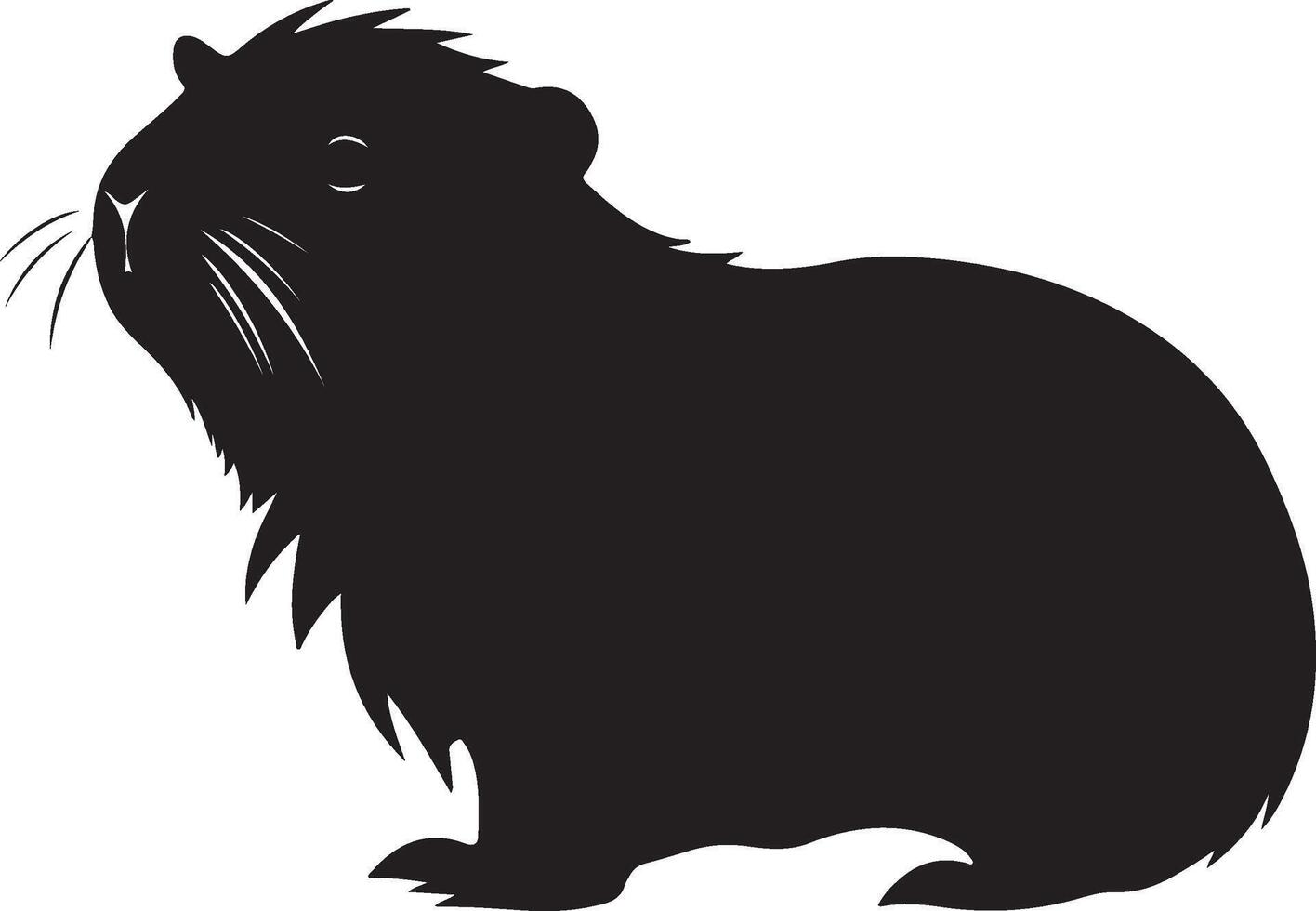 Guinea maiale silhouette vettore illustrazione bianca sfondo