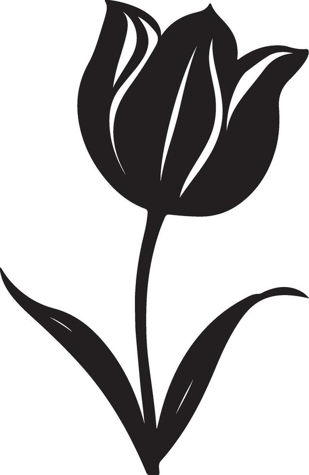 tulipano fiore silhouette vettore illustrazione bianca sfondo