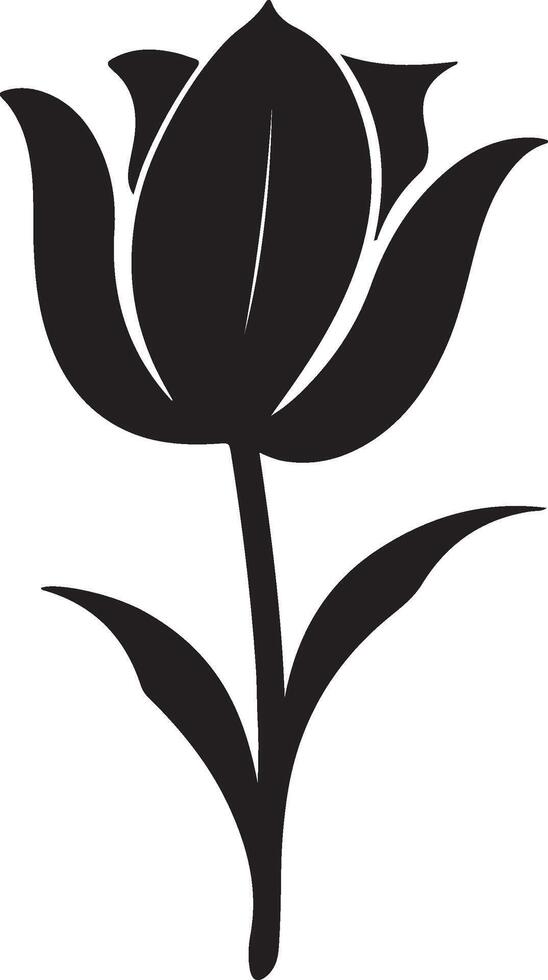 tulipano fiore silhouette vettore illustrazione bianca sfondo