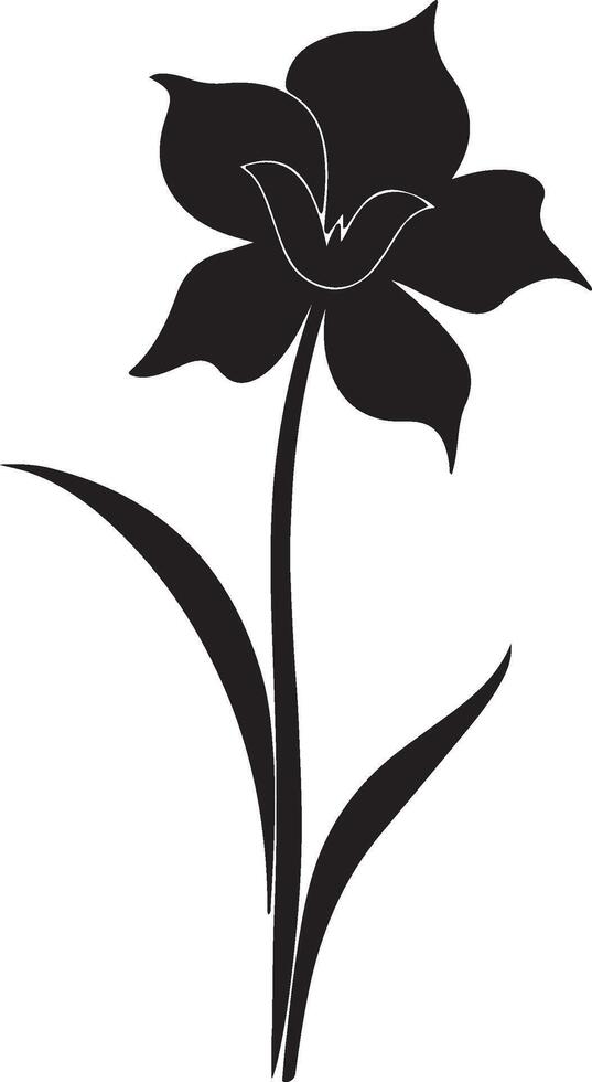 narciso fiore silhouette vettore illustrazione bianca sfondo